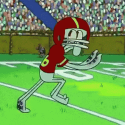 Super Bowl Squidward Playing NFL GIF