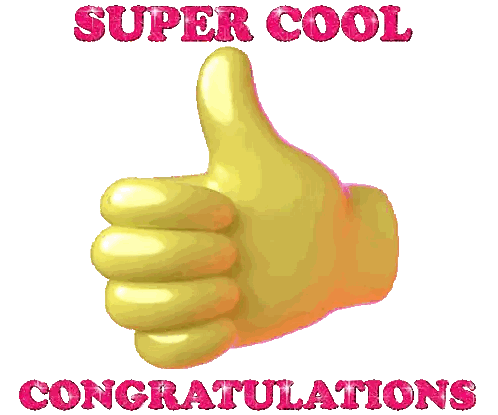 Super Cool Congratulations Thumbs Up Sticker