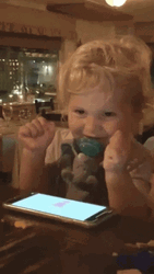 Super Excited Eating Baby Girl GIF