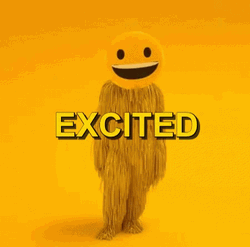 Super Excited Smiling Jumping Mascot GIF