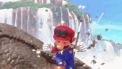 Super Mario Odyssey Jumped With Confetti GIF