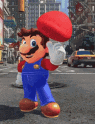 Super Mario Odyssey Spinning His Hat GIF