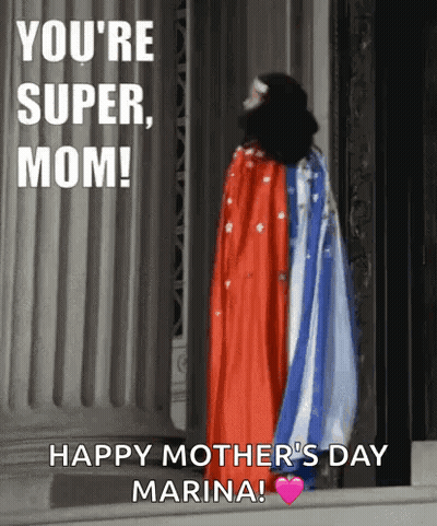 Super Mom Cape Happy Mother's Day Marina GIF