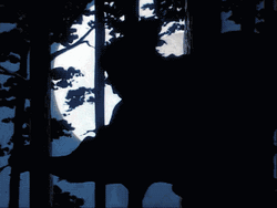 Super Moon Featuring Ninjas In The Forest GIF