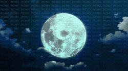 Super Moon With Moving Clouds GIF