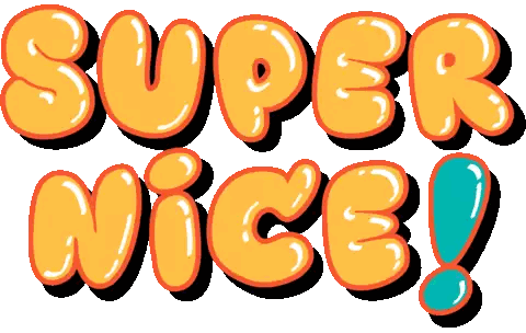 Super Nice In Orange Bubble Letters Sticker