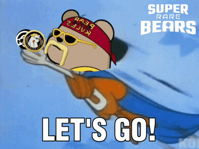 Super Rare Bears Poster Cartoon Character Flying GIF