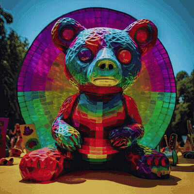 Super Rare Bears Poster Cartoon Flying GIF