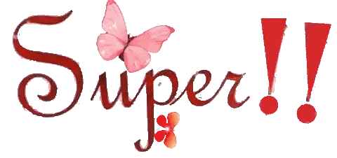 Super Word With Pink Butterfly Sticker