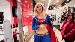 Supergirl In A Shopping Mall GIF