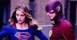 Supergirl With The Flash GIF