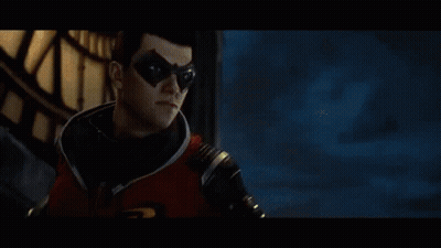 Superhero Flying With Green Light Behind GIF