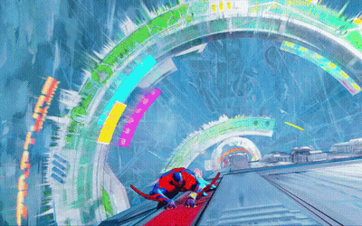 Superhero Going Down Staircase With Spiderman Sign GIF