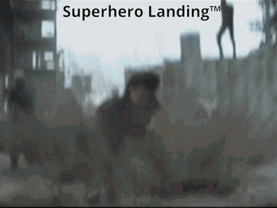 Superhero Landing Man Crawling In Dirt GIF