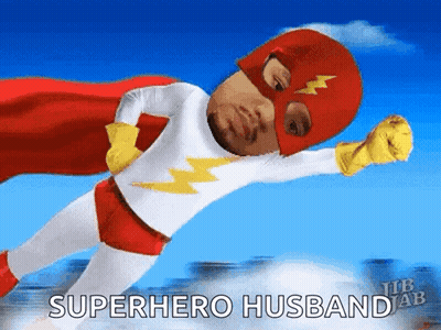 Superhero Man Flying Superhero Husband GIF