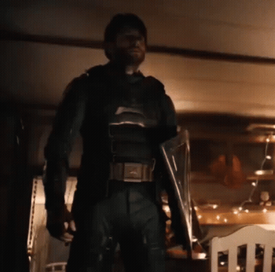 Superhero Man Holding Shield GIF