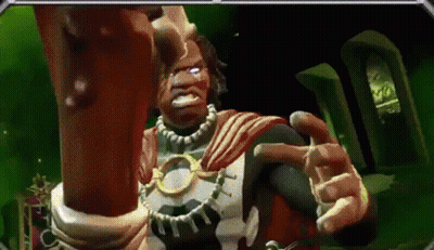Superhero Man Holding Sword Pointing GIF
