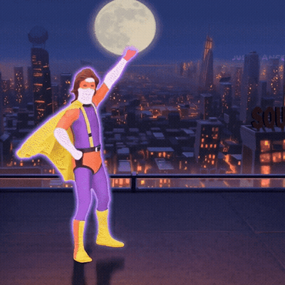 Superhero Man In Front Of Full Moon GIF