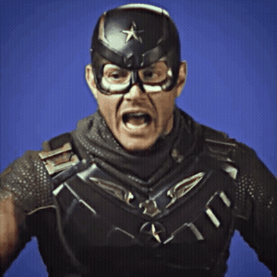 Superhero Man Making Funny Face GIF