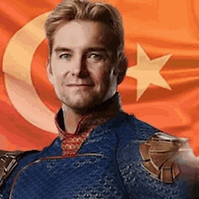 Superhero Man Orange Flag Crescent Moon Star GIF