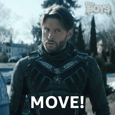 Superhero Man Saying Move GIF