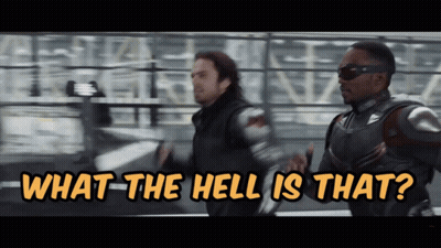 Superhero Running Saying What The Hell Is That GIF