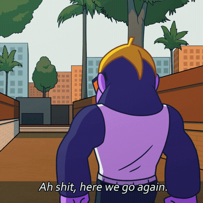 Superhero Saying Ah Shit Here We Go Again GIF