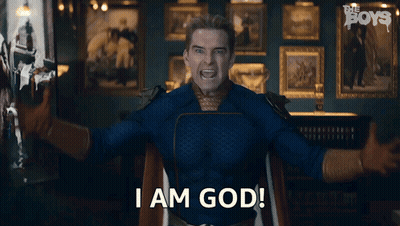 Superhero Saying I Am God GIF