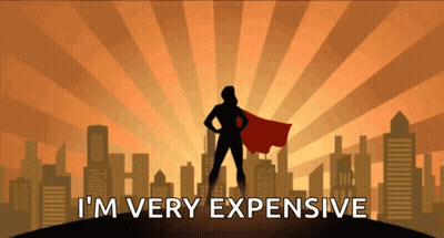 Superhero Silhouette Saying I'm Very Expensive GIF