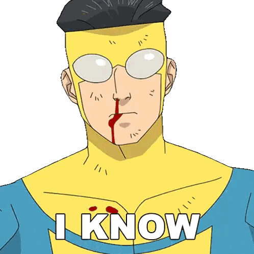 Superhero With Bloody Nose Says I Know Sticker