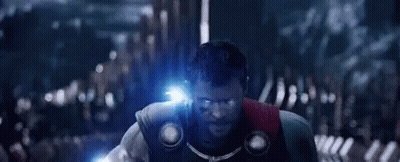 Superhero With Blue Lightning From Chest GIF