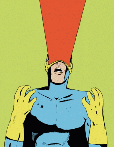 Superhero With Cone And Yellow Gloves GIF