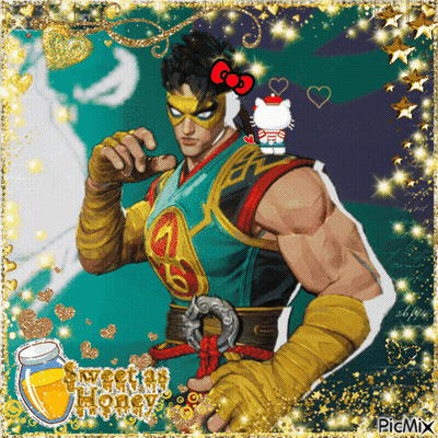 Superhero With Hello Kitty And Sweeter Honey GIF