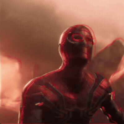 Superhero With Red Outline Around Face GIF
