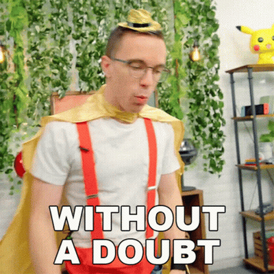 Superhero With Without A Doubt On Chest GIF