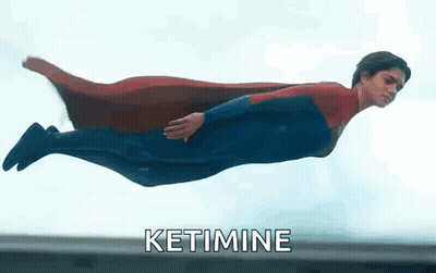 Superhero Woman Flying With Ketamine GIF