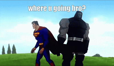 Superman And Bane Where U Going Bro GIF