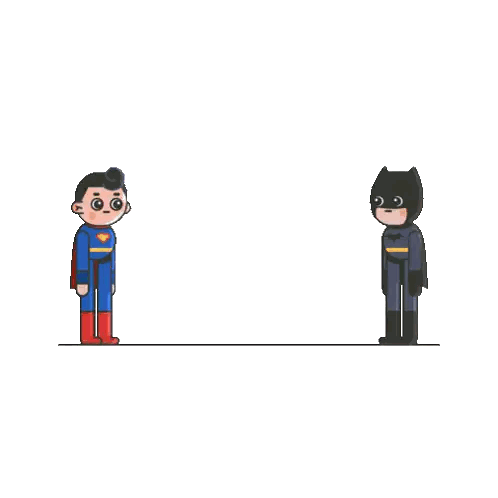 Superman And Batman Fighting Sticker