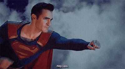 Superman Flying Saying Hey Lois GIF