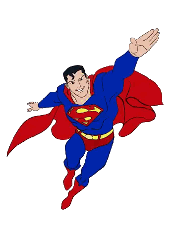 Superman Flying Through Air Sticker