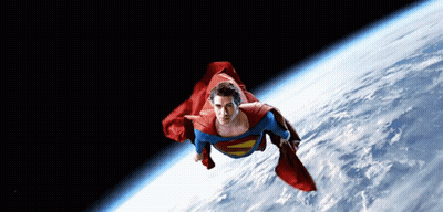 Superman Flying Through Space GIF