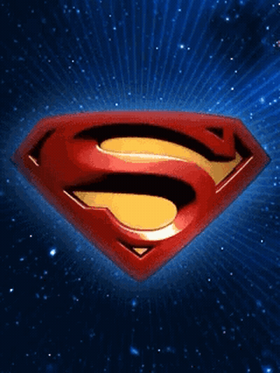 Superman Logo Against Blue Sky GIF