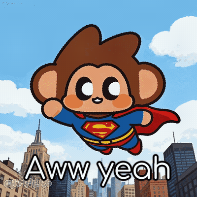 Superman Monkey Flying Over City Aww Yeah GIF