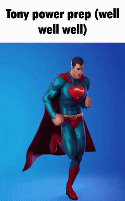Superman Running Tony Power Prep Well Well GIF