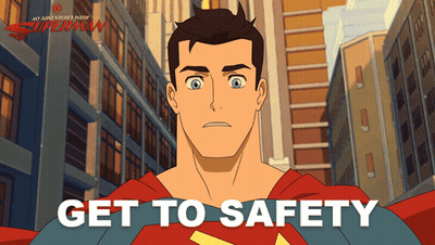 Superman Saying Get To Safety GIF