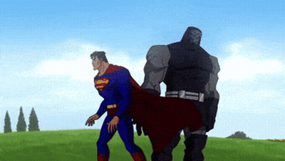 Superman Standing Next To Darkseid GIF
