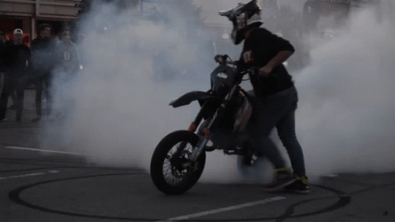 Supermoto Bike Burnout GIF