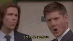Supernatural Shocked By Police Siren GIF