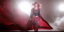 Superwoman With Long Red Cape GIF