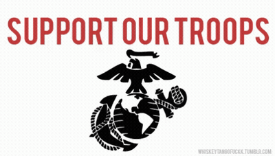 Support Our Troops Sign With Army Star GIF